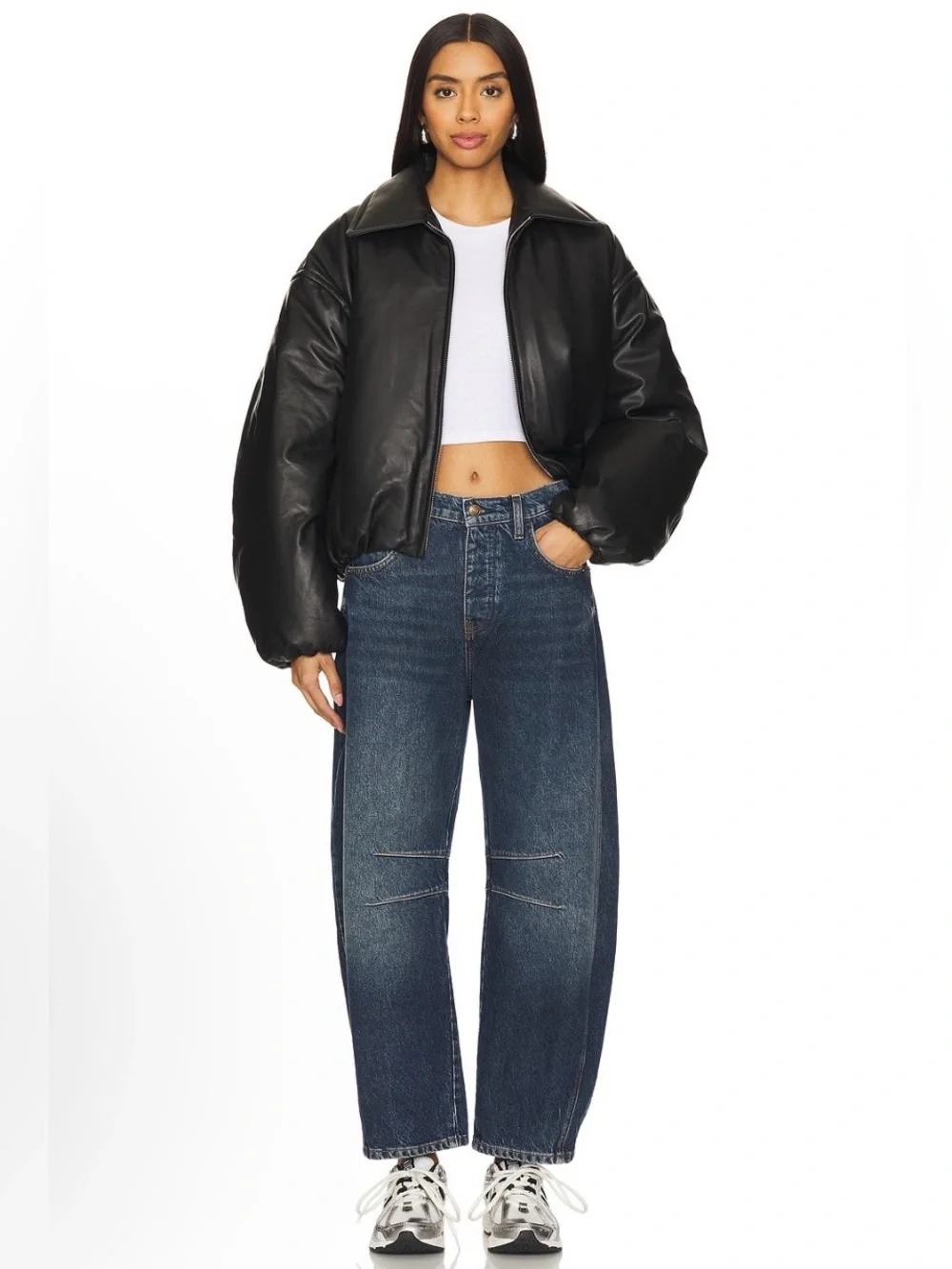 We The Free Good Luck Mid Rise Barrel Jeans in Deep End size 31 - Picture 4 of 11